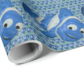 Visonderwater in blauw cadeaupapier (Rol Hoek)