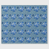 Visonderwater in blauw cadeaupapier (Vlak)