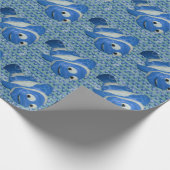 Visonderwater in blauw cadeaupapier (Hoek)