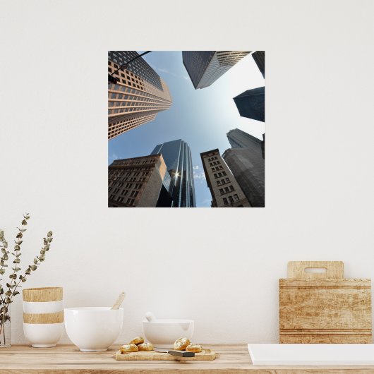 Visooglens van gebouwen, Boston, VS Poster (Keuken)
