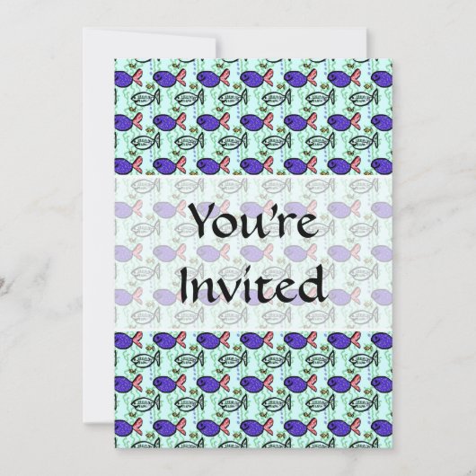 Vispatroon. Blue Fish Ghost Fish. Kaart (Voorkant)