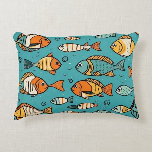 Vispatroon cadeau ideeën accent kussen (Voorkant)