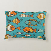 Vispatroon cadeau ideeën accent kussen (Achterkant)