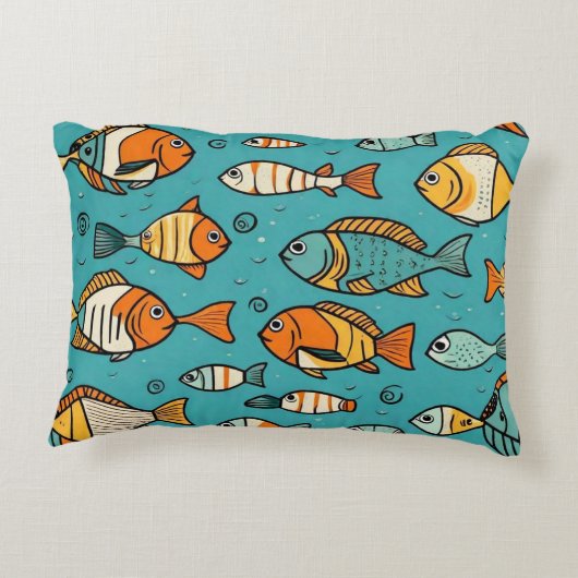 Vispatroon cadeau ideeën accent kussen (Achterkant)