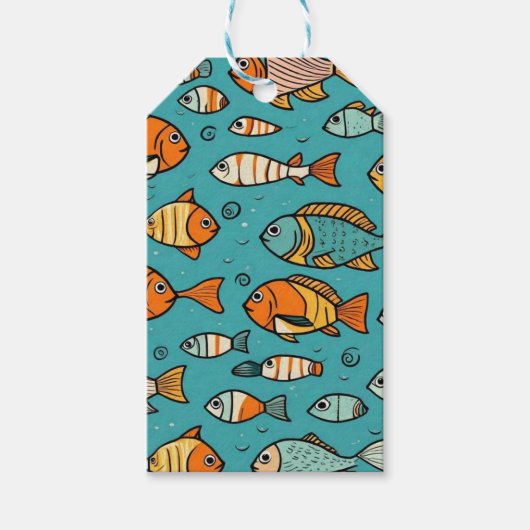 Vispatroon cadeau ideeën cadeaulabel (Voorkant)