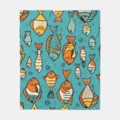 Vispatroon cadeau ideeën fleece deken (Voorkant)