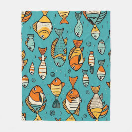 Vispatroon cadeau ideeën fleece deken