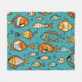 Vispatroon cadeau ideeën fleece deken (Voorkant (Horizontaal))