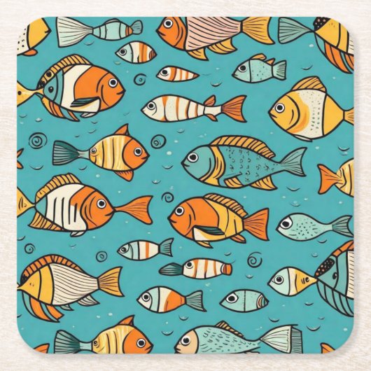 Vispatroon cadeau ideeën kartonnen onderzetters (Voorkant)