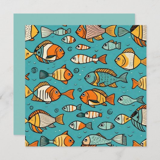 Vispatroon cadeau ideeën save the date (Voorkant / Achterkant)