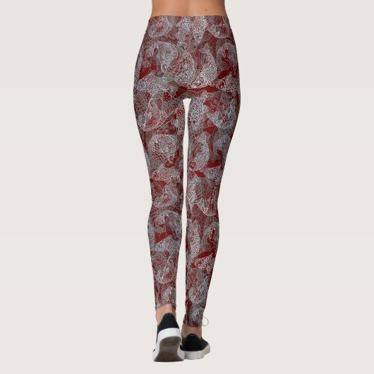 Vispatroon, dubbele kleuren b. DRed BG Leggings (Achterkant)