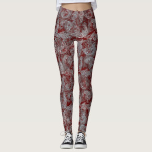 Vispatroon, dubbele kleuren b. DRed BG Leggings