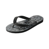 Vispatroon, dubbele kleuren b. Zwart BG Kinder Teenslippers (Schuin)
