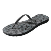 Vispatroon, dubbele kleuren b. Zwart BG Teenslippers (Schuin)
