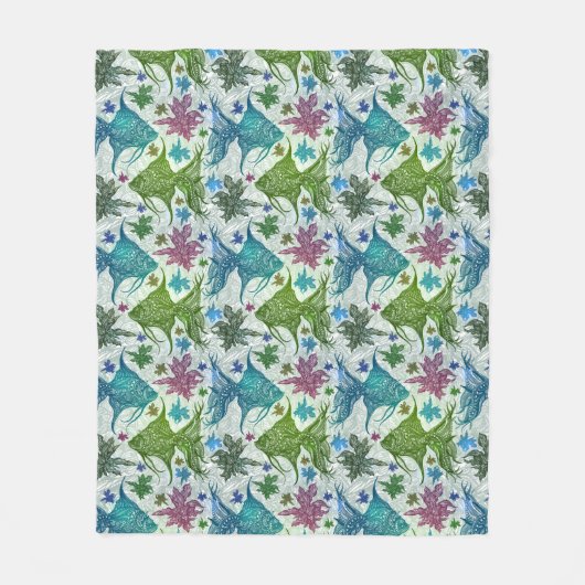  vispatroon fleece deken (Voorkant)