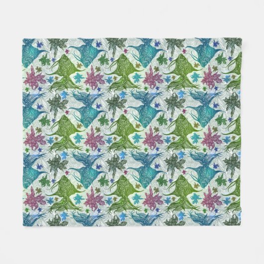  vispatroon fleece deken (Voorkant (Horizontaal))