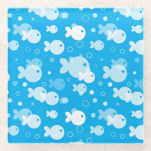 vispatroon glazen onderzetter (Voorkant)