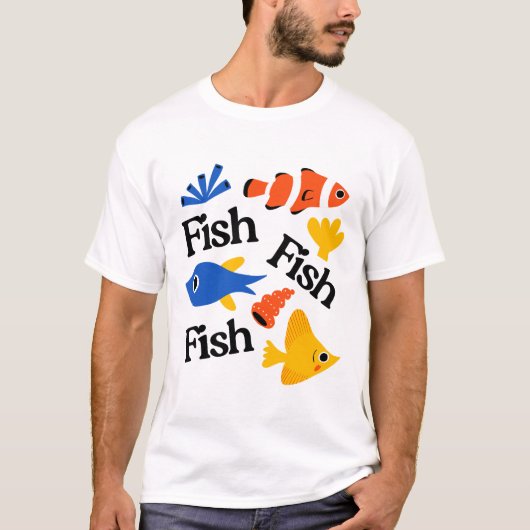 vispatroon kunst t-shirt (Voorkant)