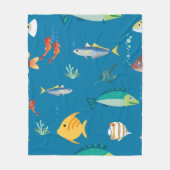 Vispatroon Onderwater Tekening Pike Fleece Deken (Voorkant)