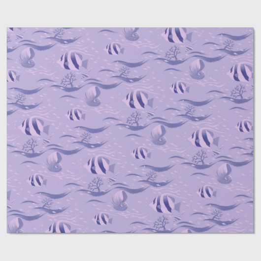 Vispatroon op Paarse inpakpapier (Vlak)