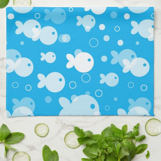 vispatroon theedoek (Gevouwen)