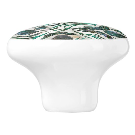 Vispatroon voor gordelrog en tongschenkel Abalone Keramische Knop (Zijkant)