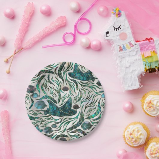 Vispatroon voor gordelrog en tongschenkel Abalone Papieren Bordje (Feest)