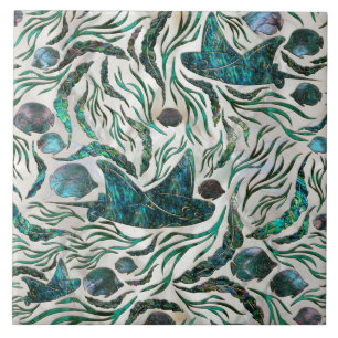 Vispatroon voor gordelrog en tongschenkel Abalone Tegeltje