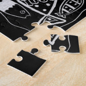 Vispatroon Zwart En Wit Moderne Kunst Legpuzzel (Zijkant)