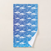 vispatroonblauw bad handdoek (Handdoek)