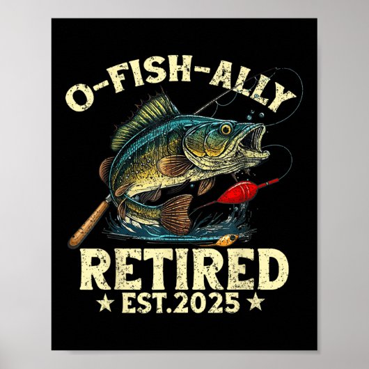 Vispensioen Geschenk O-fish-ally Gepensioneerd 202 Poster (Voorkant)