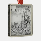 Vispoolkaart Metalen Ornament (Rechts)