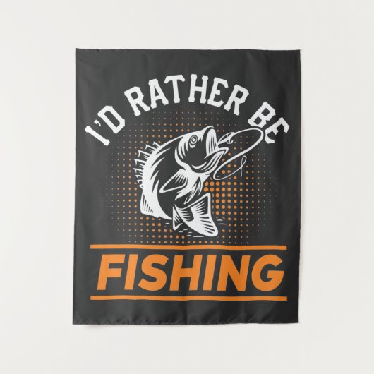 Visquote Ik Ga Liever Vissen Mannen Vrouwen 2/2 Wandkleed (Voorkant)