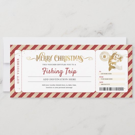 Visreis Kerstcadeau Cadeaubon Certificaat Kaart (Voorkant)