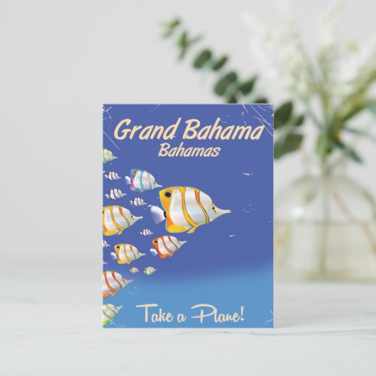 visreisposter Grand Bahama Briefkaart (Staand voorkant)