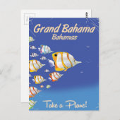 visreisposter Grand Bahama Briefkaart (Voorkant / Achterkant)