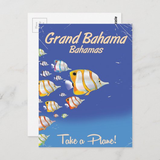 visreisposter Grand Bahama Briefkaart (Voorkant / Achterkant)