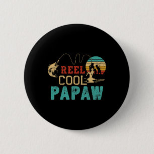 Visrol Cool Papaw Vaderdag Cadeau Visser Ronde Button 5,7 Cm