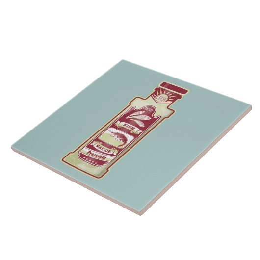 Vissaus pop kunst tegeltje (Zijkant)