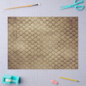 Visschaaltjes op bruine ontkoppeling tissuepapier (Craft)