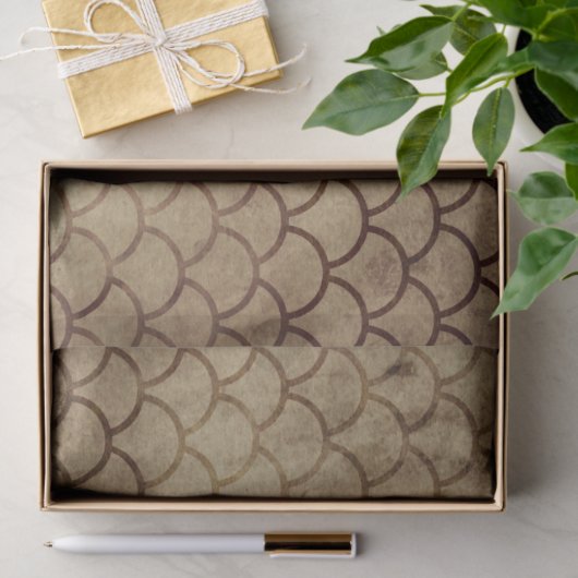 Visschaaltjes op bruine ontkoppeling tissuepapier (Geschenk)