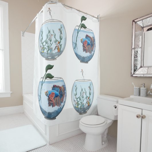 Visschalen Douchegordijn (In situ)