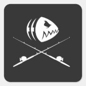 Visschedel ontwerp vierkante sticker (Voorkant)