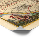 Visscher Nicolaas Wereldkaart 1670 Reproduction Poster (Hoek)