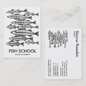 Visschool - wit visitekaartje (Voorkant / Achterkant)