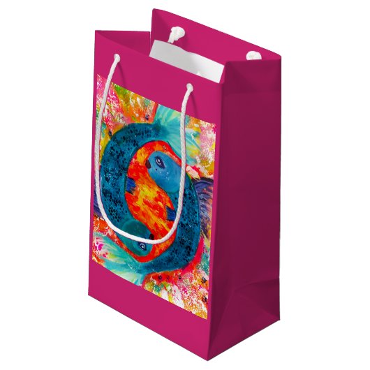 Vissen aangepaste geschenkzak klein cadeauzakje (Achterkant Gekanteld)