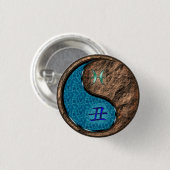 Vissen & Aard-Ox Ronde Button 3,2 Cm (Voorkant /achterkant)