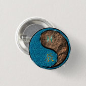 Vissen & Aarddraak Ronde Button 3,2 Cm (Voorkant /achterkant)