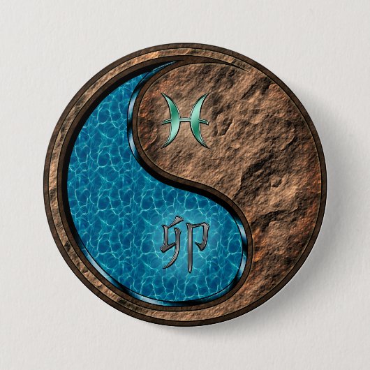 Vissen & Aardese Hase Ronde Button 7,6 Cm (Voorkant)