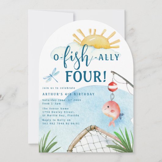 Vissen Ally Four! | 4e verjaardag Kaart (Voorkant)